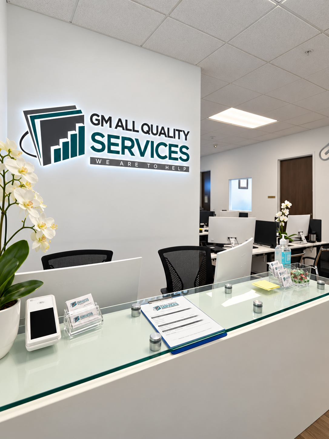 Área de recepción de GM All Quality Services